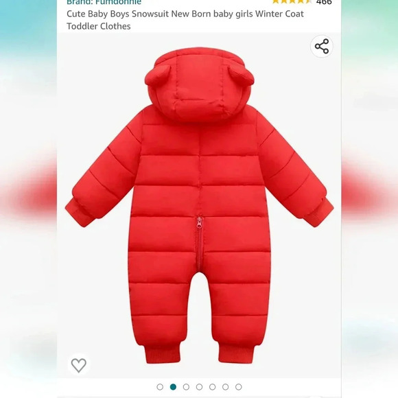 Red bear infant Snowsuit 6-9 months - Picture 2 of 13